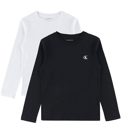 Calvin Klein Bluse - 2-pak - Chest Mono - Ck Black/Bright White Calvin Klein Bluse - 2-pak - Chest Mono - Ck Black/Bright White