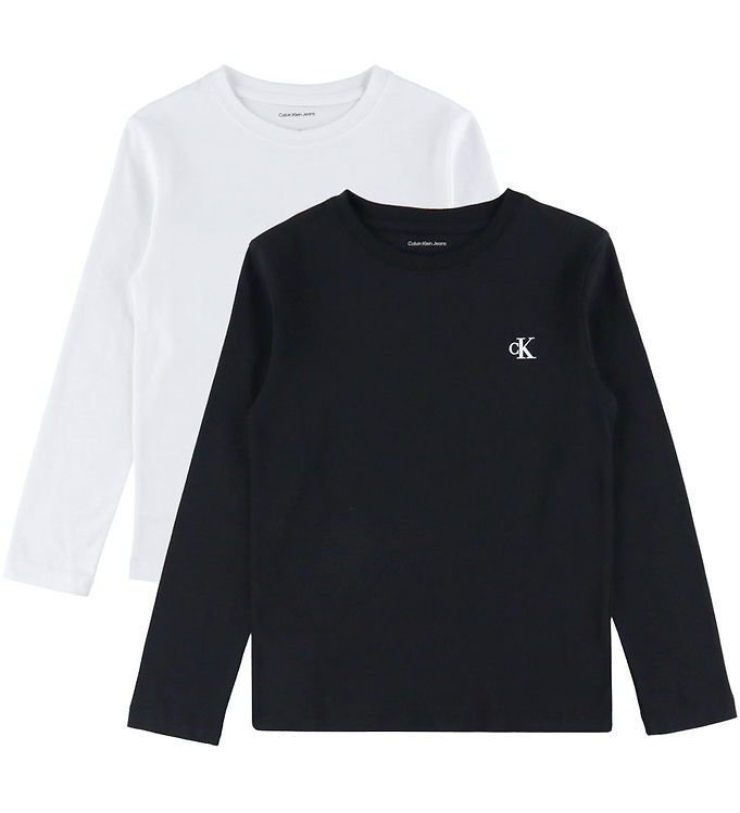 Calvin Klein Bluse - 2-pak - Chest Mono - Ck Black/Bright White