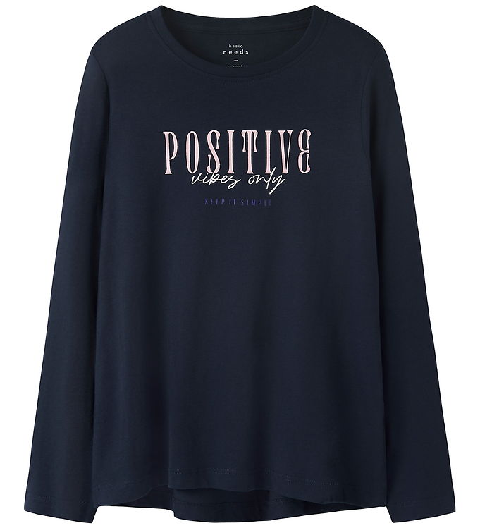 Name It Bluse - Loose - NkfViolet - Navy Blazer/Positive