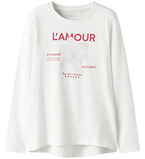 Name It Bluse - Loose - NkfViolet - Bright White/Lamour Name It Bluse - Loose - NkfViolet - Bright White/Lamour