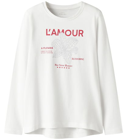 Name It Bluse - Loose - NkfViolet - Bright White/Lamour