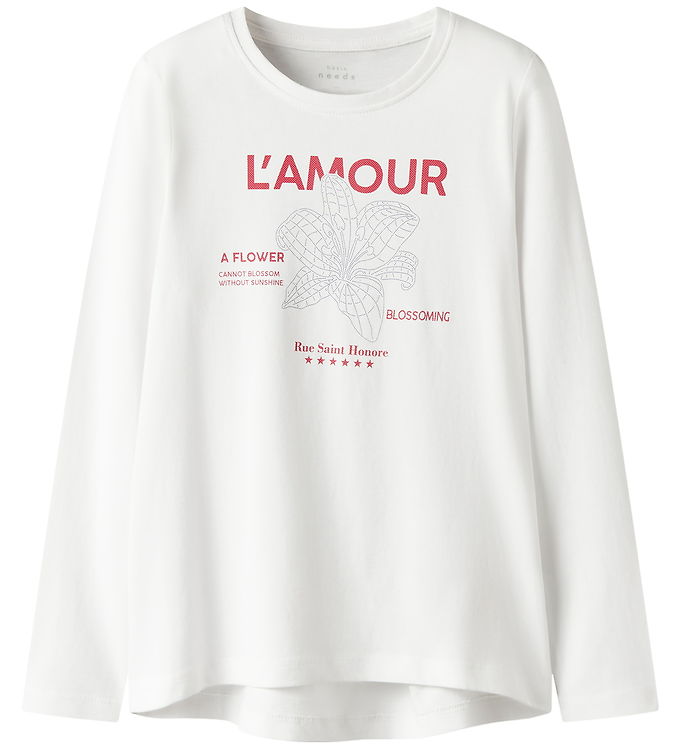 Name It Bluse - Loose - NkfViolet - Bright White/Lamour