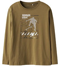 Name It Bluse - Loose - NkmVagno - Dull Gold/Street Name It Bluse - Loose - NkmVagno - Dull Gold/Street