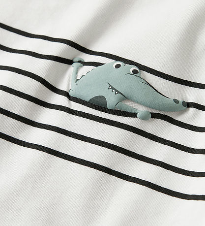 Name It Bluse - NmmVagno - Bright White/Croco lines