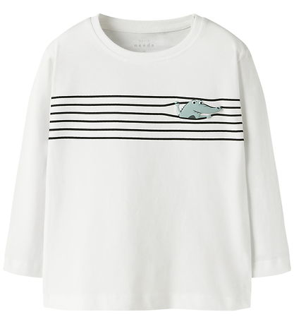 Name It Bluse - NmmVagno - Bright White/Croco lines
