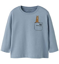 Name It Bluse - NmmVagno - Dusty Blue/Llama Pocket Name It Bluse - NmmVagno - Dusty Blue/Llama Pocket
