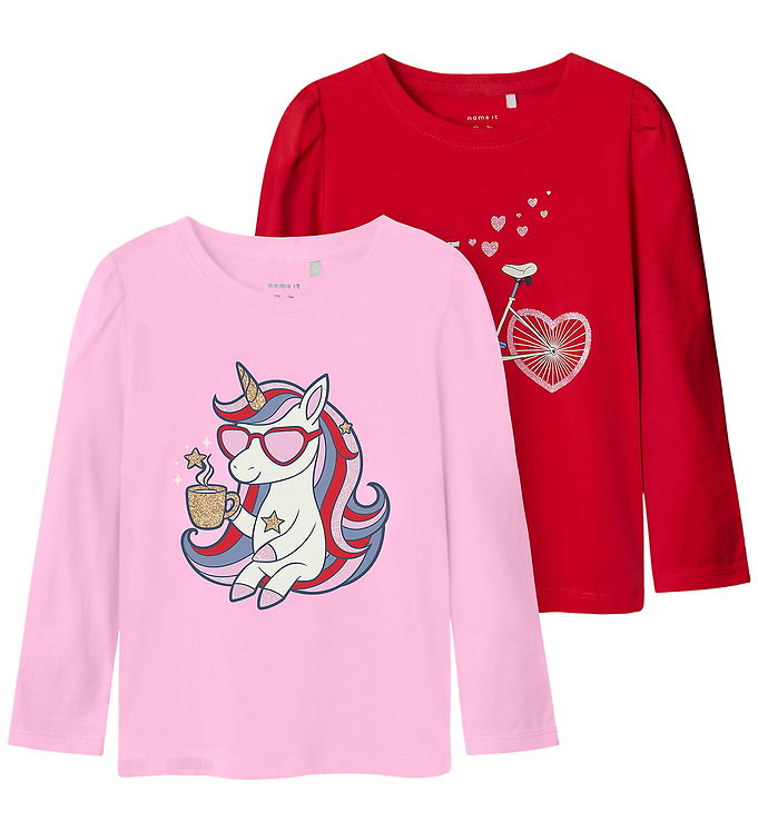 Name It Tröja - NmfKalesja - 2-pack - Piruett/V. Tomat