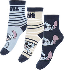 Name It Strømper - 3-pak - NmmJermaine - Stitch - Dusty Blue Name It Strømper - 3-pak - NmmJermaine - Stitch - Dusty Blue
