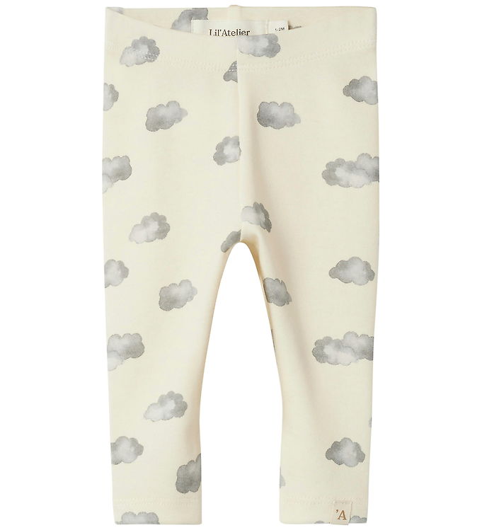 Lil Atelier Leggings - NbnLayo - Noos - Turtledove/BLUE CLOUD