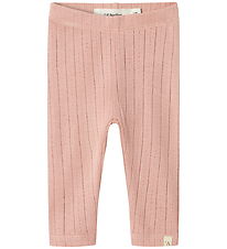 Lil Atelier Leggings - NbfRachel - Noos - Misty Rose m. Hulmønst Lil Atelier Leggings - NbfRachel - Noos - Misty Rose m. Hulmønst