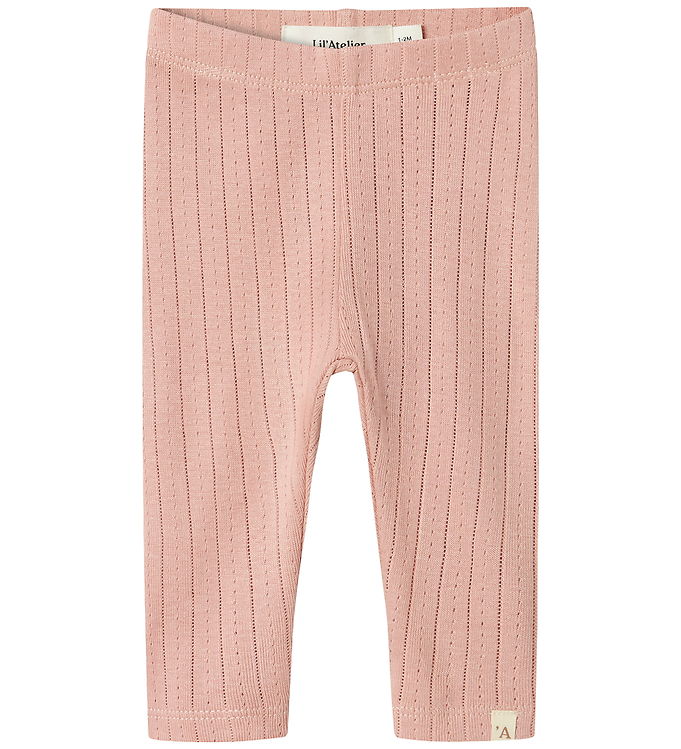 Lil Atelier Leggings - NbfRachel - Noos - Misty Rose m. Hulmønst billede