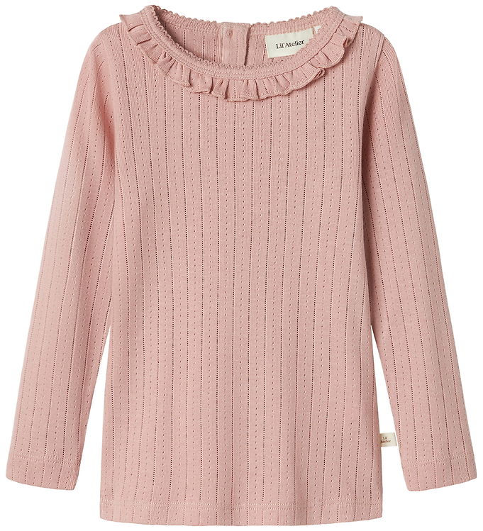Lil Atelier Bluse - NmfRachel - Noos - Misty Rose m. Hulmønster