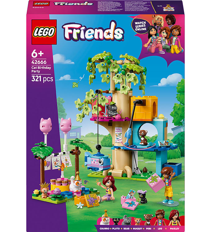 LEGO® Friends - Katte-fødselsdagsfest og træ... 42666 - 321 Dele