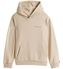 Tommy Hilfiger Hættetrøje - U Mini Corp Logo - Classic Beige Tommy Hilfiger Hættetrøje - U Mini Corp Logo - Classic Beige