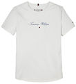 Tommy Hilfiger T-shirt - Script Slim - Hvid Tommy Hilfiger T-shirt - Script Slim - Hvid