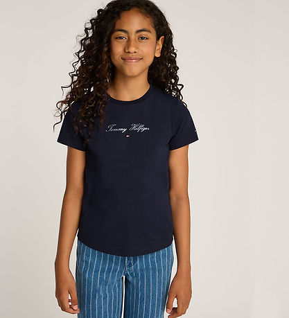 Tommy Hilfiger T-Shirt - Schriftzug Slim - Dark Nacht Navy