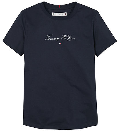 Tommy Hilfiger T-Shirt - Schriftzug Slim - Dark Nacht Navy