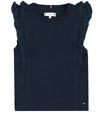 Tommy Hilfiger T-shirt - Broderie Anglaise - Dark Night Navy Tommy Hilfiger T-shirt - Broderie Anglaise - Dark Night Navy