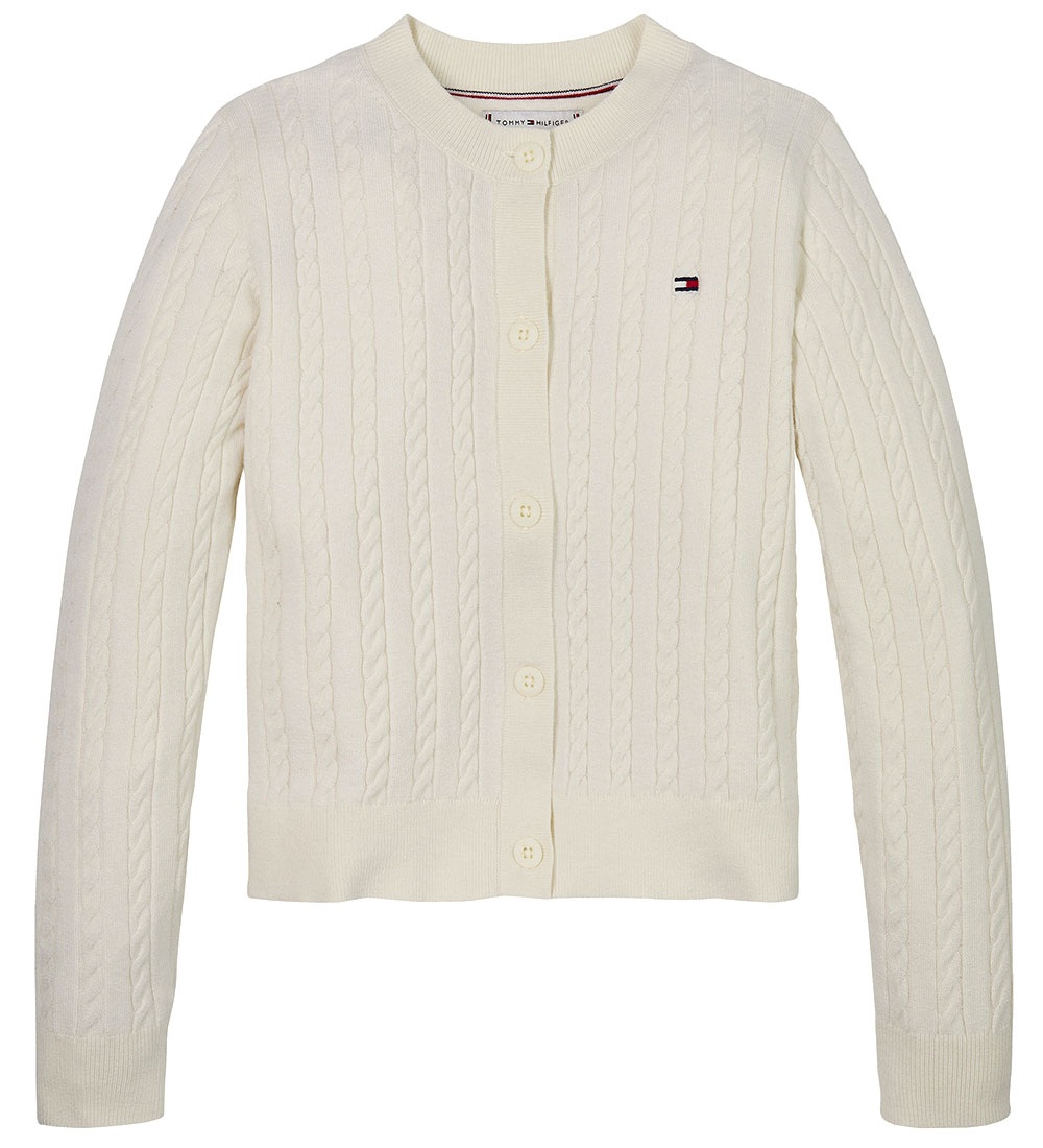 Tommy Hilfiger Cardigan - Strick - Mini Kabel - Ivory Petal - Tommy Hilfiger - 8 Jahre (128) - Cardigans