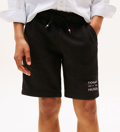 Tommy Hilfiger Sweatshorts - Flag - Sort Tommy Hilfiger Sweatshorts - Flag - Sort