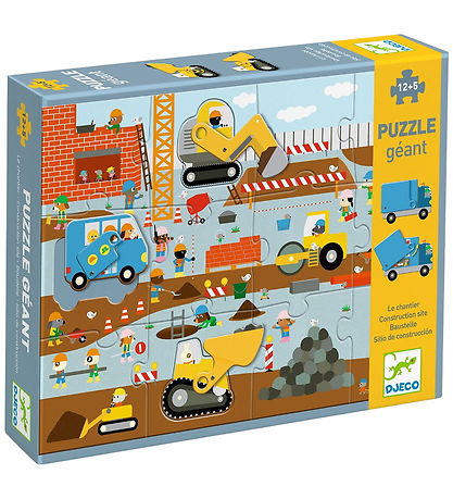 Djeco Puslespil - 17 Brikker - Byggeplads