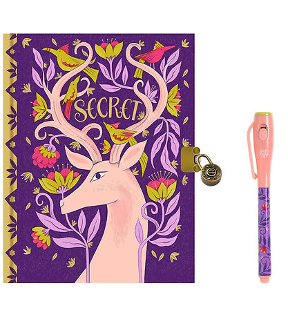 Djeco Dagbog m. Lås & Magisk Pen - Melissa Castrillon - Krondyr