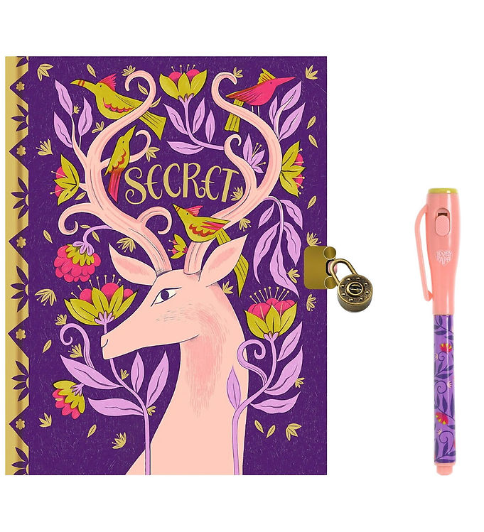 Djeco Dagbog m. Lås & Magisk Pen - Melissa Castrillon - Krondyr