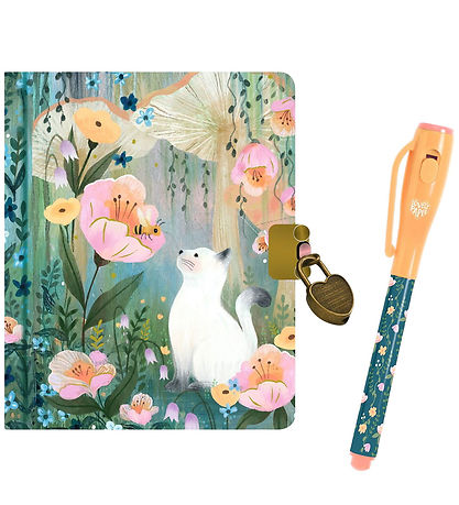 Djeco Dagbog m. Lås & Magisk Pen - Kendra Binney - Kat/Blomst Djeco Dagbog m. Lås & Magisk Pen - Kendra Binney - Kat/Blomst