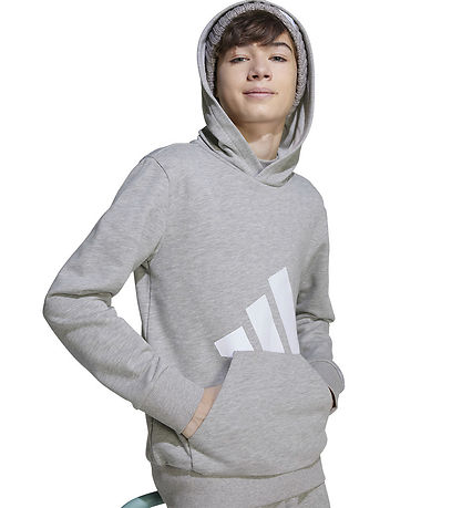 adidas Performance Hoodie - J BL FT HD 280 - Mgreyh/White
