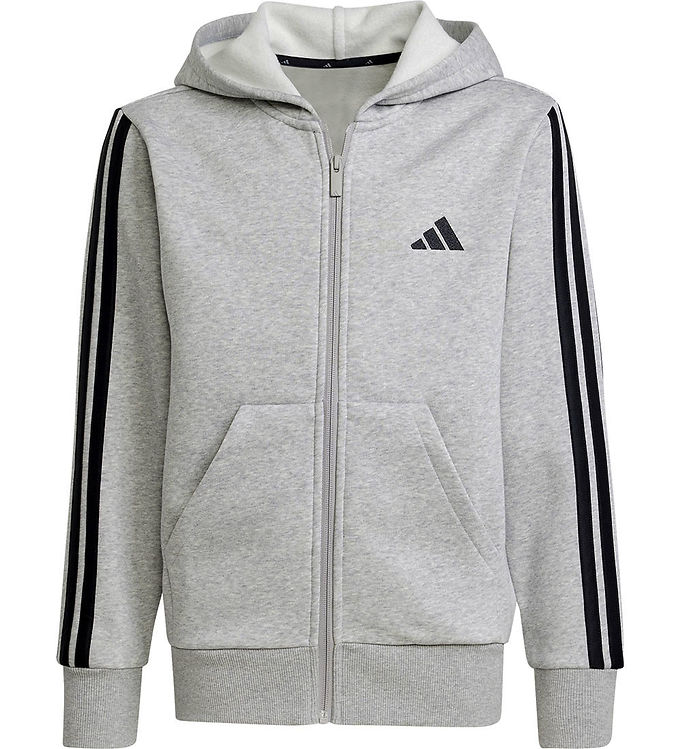 adidas Performance Cardigan - J 3S FL FZ HD - Mgreyh/Black