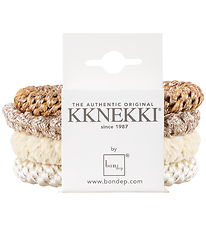 Kknekki Hårelastikker - 4-pak - Brun/Beige/hvid Kknekki Hårelastikker - 4-pak - Brun/Beige/hvid