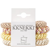 Kknekki Hårelastikker - 4-pak - Hvid/Beige/Gul Kknekki Hårelastikker - 4-pak - Hvid/Beige/Gul