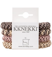 Kknekki Hårelastikker - 4-pak - Pink/Beige/Brun Kknekki Hårelastikker - 4-pak - Pink/Beige/Brun