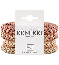 Kknekki Hårelastikker - 4-pak - Pink/Beige Kknekki Hårelastikker - 4-pak - Pink/Beige
