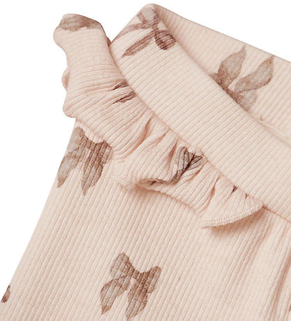 Lil' Atelier leggins - Rib - NbfGavo - Silver Peony/Bow Lil' Atelier leggins - Rib - NbfGavo - Silver Peony/Bow
