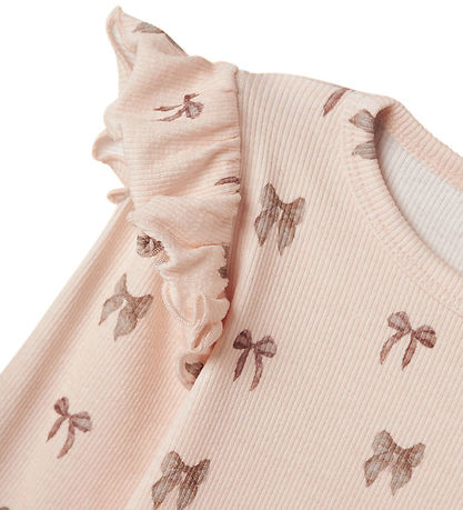 Lil' Atelier Bluse - Rib - NmfGavo - Silver Peony/Bow