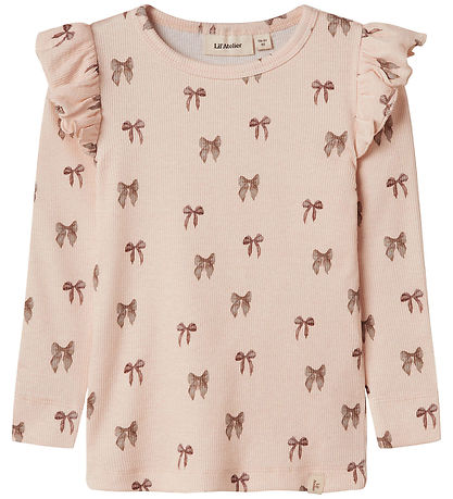 Lil' Atelier Bluse - Rib - NmfGavo - Silver Peony/Bow