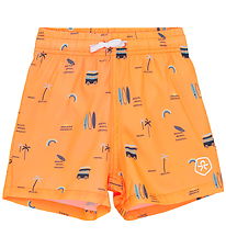 Color Kids Badeshorts - AOP - Orange Pop Color Kids Badeshorts - AOP - Orange Pop