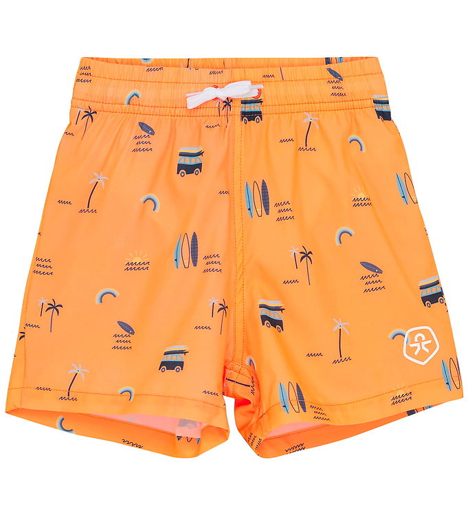 Color Kids Badeshorts - AOP - Orange Pop