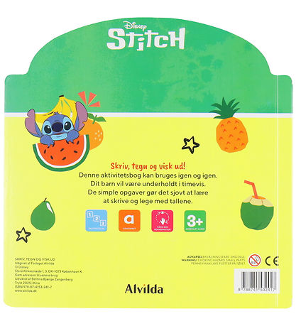 Alvilda Aktivitetsbog - Disney Stitch - Skriv, Tegn & Visk Ud