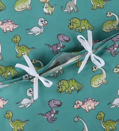 Nørgaard Madsens Sengetøj - Baby - Grøn m. Glade Dinoer Nørgaard Madsens Sengetøj - Baby - Grøn m. Glade Dinoer