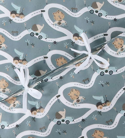 Nørgaard Madsens Sengetøj - Baby - Grå m. Biler på Snoede Veje