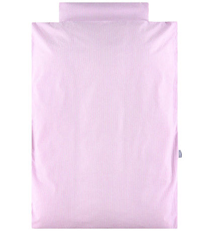 Nørgaard Madsens Sengetøj - Baby - Hvid m. Pink Striber Nørgaard Madsens Sengetøj - Baby - Hvid m. Pink Striber