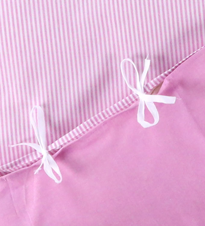 Nørgaard Madsens Sengetøj - Baby - Hvid m. Pink Striber