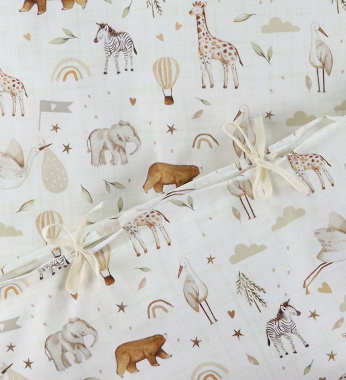 Nørgaard Madsens Sengetøj - Voksen - Beige m. Striber/Zoodyr