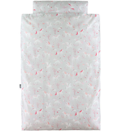 Nørgaard Madsens Bedding - Adult - Grey w. Pink Unicorns