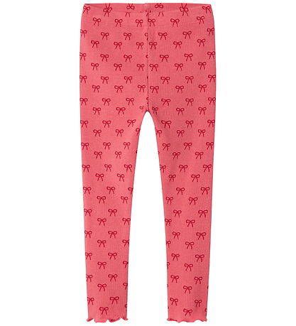 Name It Leggings - Rib - NmfKarinna - Rapture Rose m. Sløjfer Name It Leggings - Rib - NmfKarinna - Rapture Rose m. Sløjfer