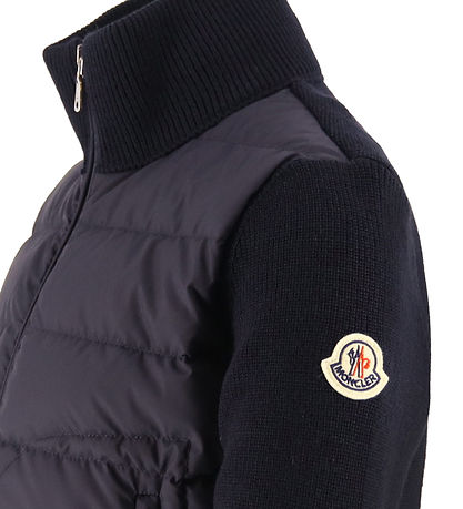 Moncler Cardigan - Uld/Dun - Navy