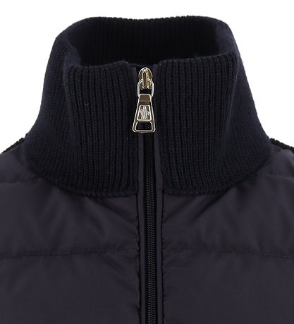 Moncler Cardigan - Uld/Dun - Navy