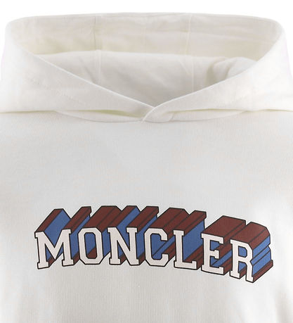 Moncler Hoodie - Vit m. Tryck